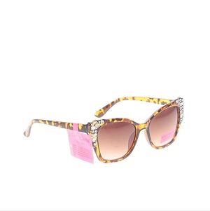Betsey Johnson Tortoise Sunglasses with Rhinestone Detail